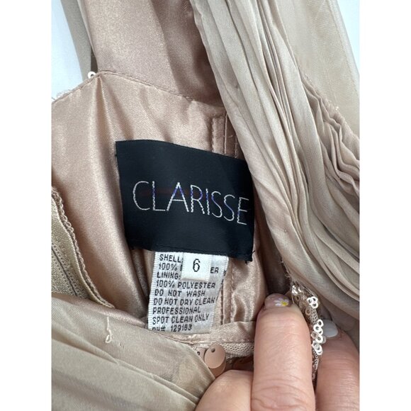 Clarisse formal dress size 6 Womens Sequin Cocktail Chiffon Overlay new $278 - Picture 3 of 7